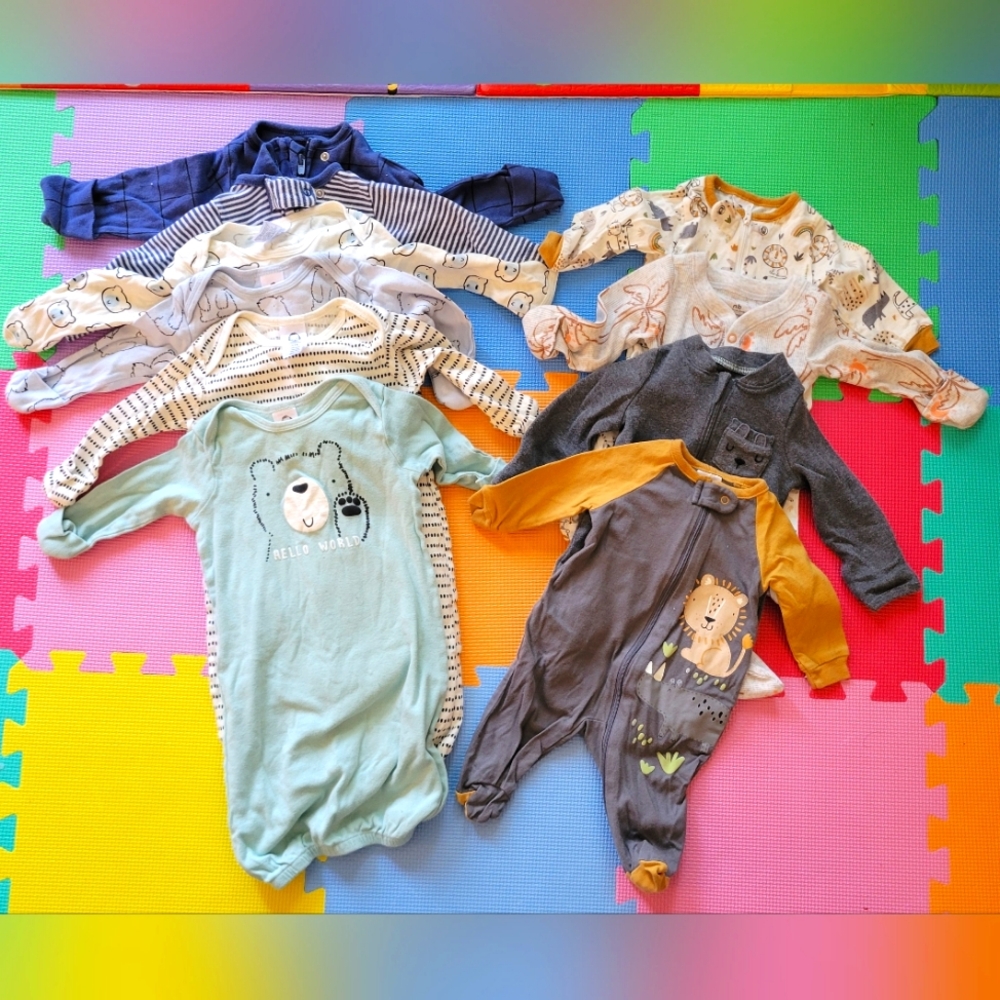 Newborn Sleepwear Pajamas Nightgowns Baby Boy Clothes Assorted Set